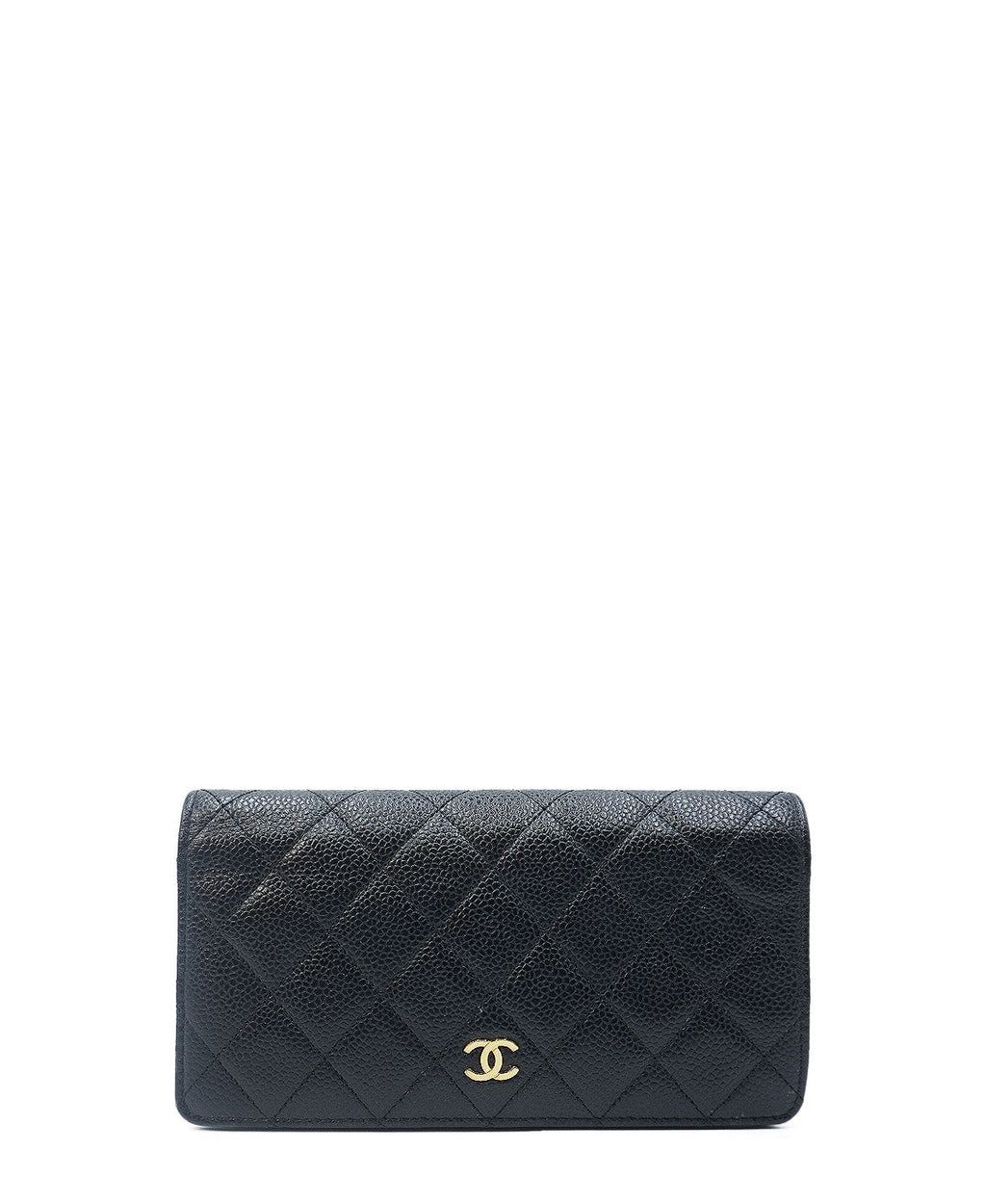 Caviar Quilted Yen Bifold Wallet Black