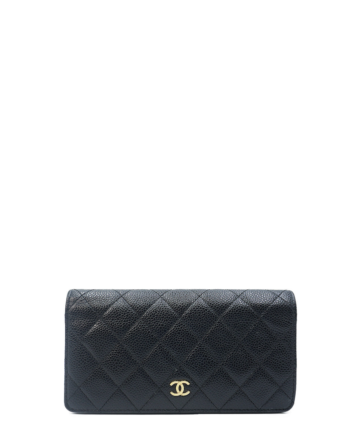Caviar Quilted Yen Bifold Wallet Black