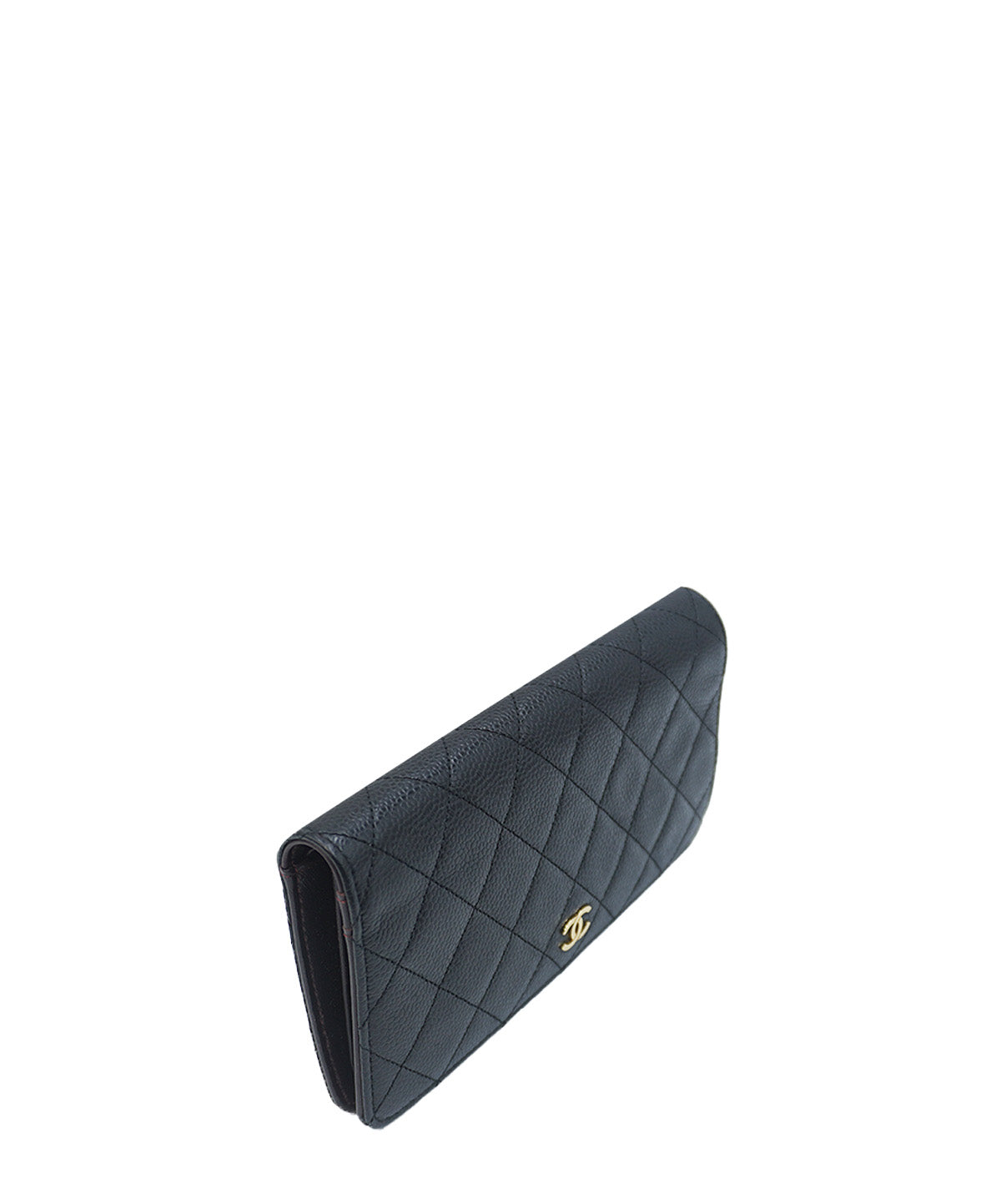 Caviar Quilted Yen Bifold Wallet Black