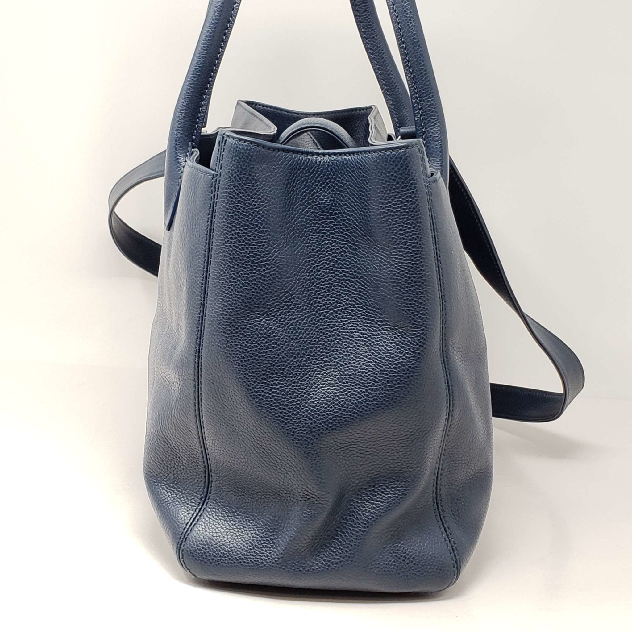 Chanel CC Executive Calfskin Navy Blue Shoulder Bag