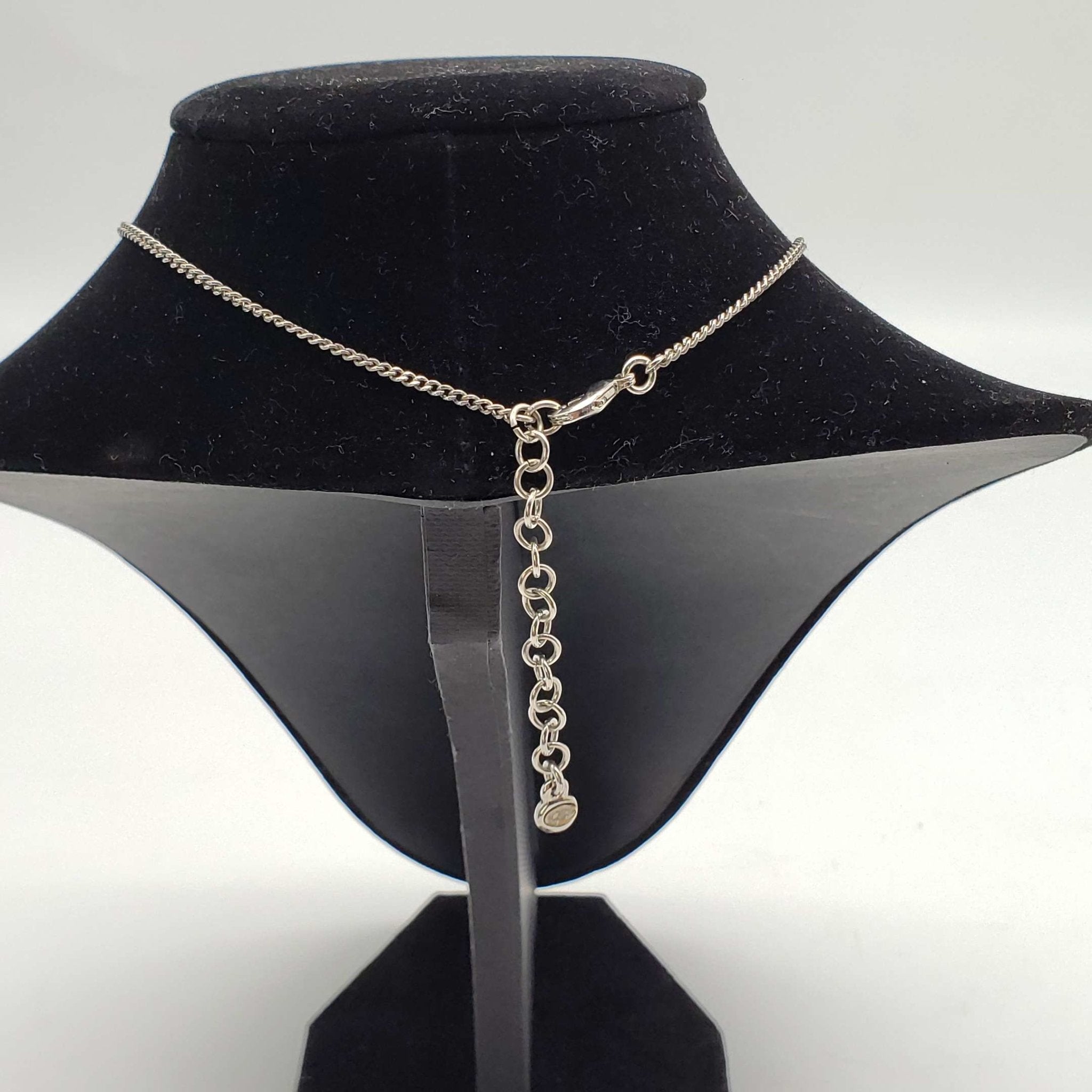 CHANEL CC with stone Necklace Silver Color