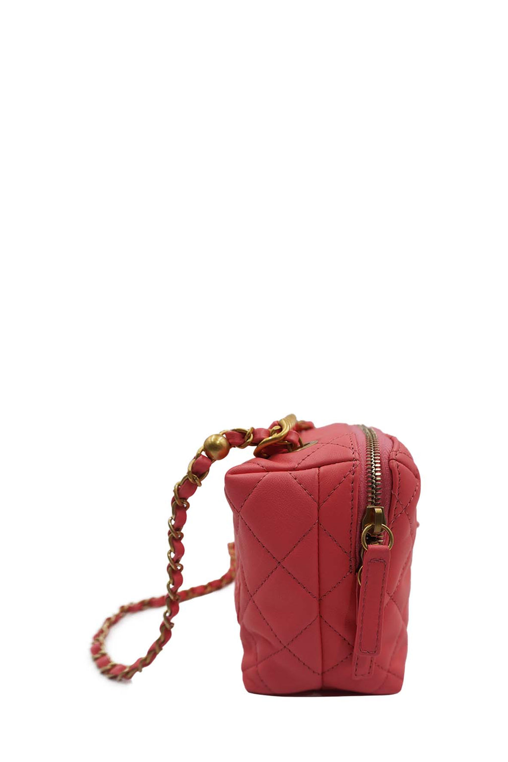Chain Melody Vanity Case Camera Bag Quilted Pink