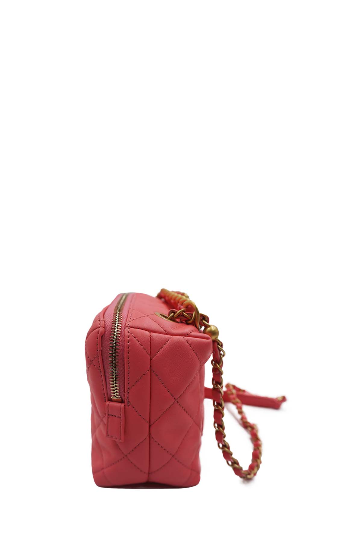 Chain Melody Vanity Case Camera Bag Quilted Pink
