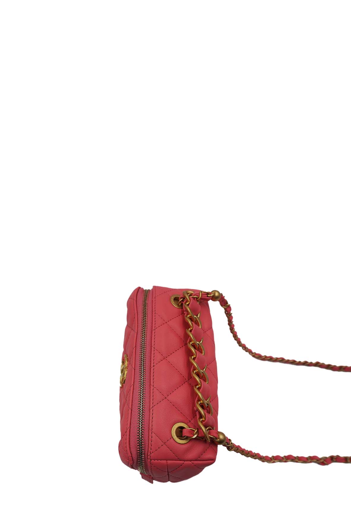 Chain Melody Vanity Case Camera Bag Quilted Pink