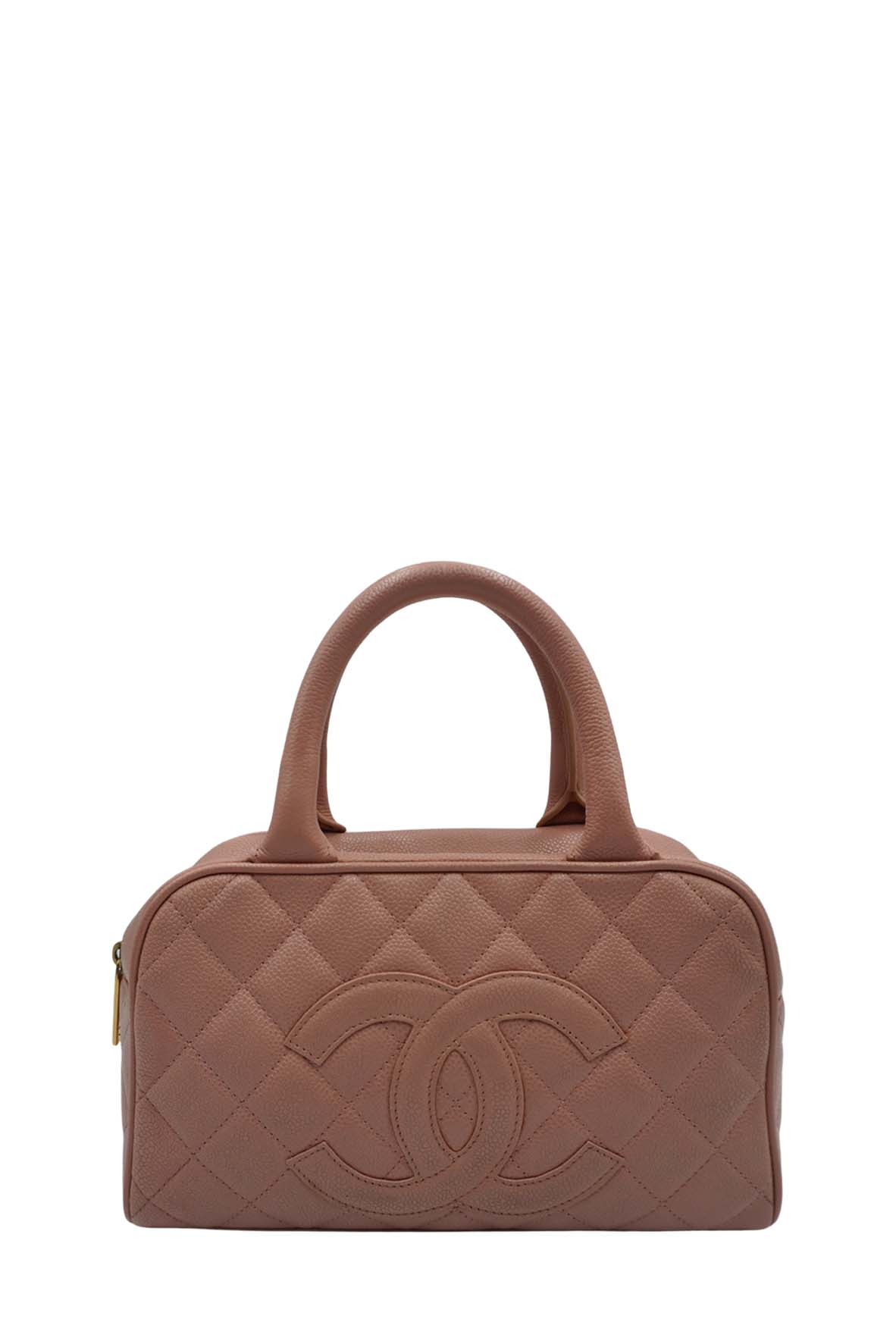 Chanel Leather Bowling Bag Pink