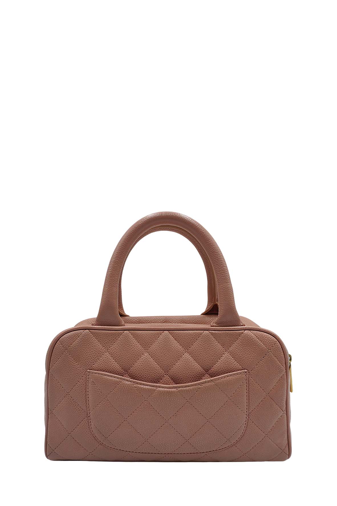 Chanel Leather Bowling Bag Pink