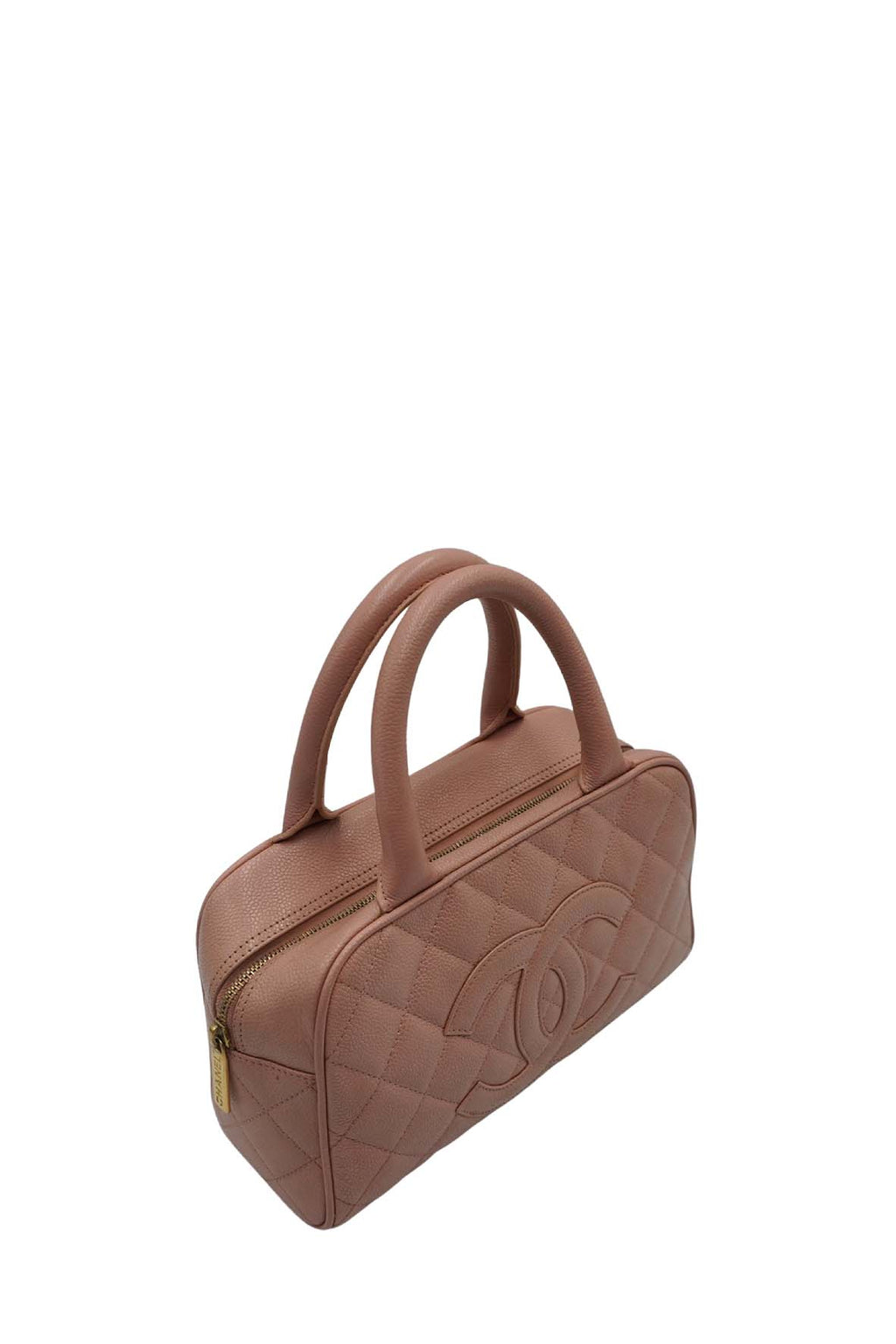 Chanel Leather Bowling Bag Pink