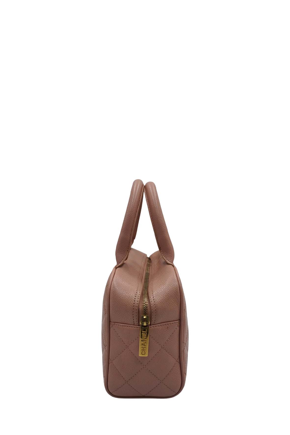 Chanel Leather Bowling Bag Pink