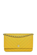 Chevron Caviar Classic Wallet on Chain Yellow