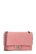 Chevron Jumbo Crossing Classic Single Flap Bag Pink