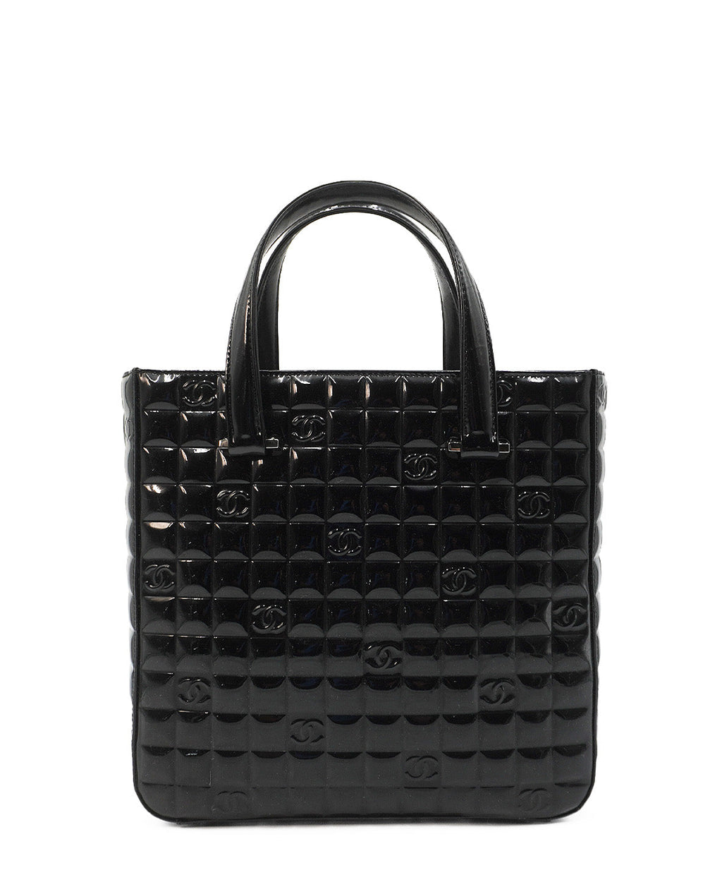 Chocolate Bar Patent Tote Black