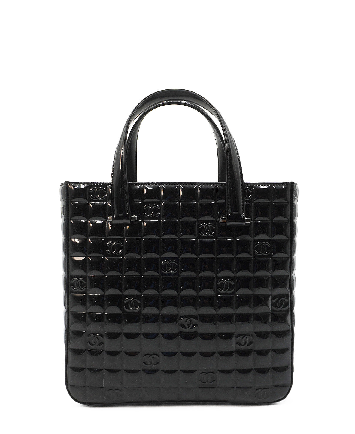 Chocolate Bar Patent Tote Black