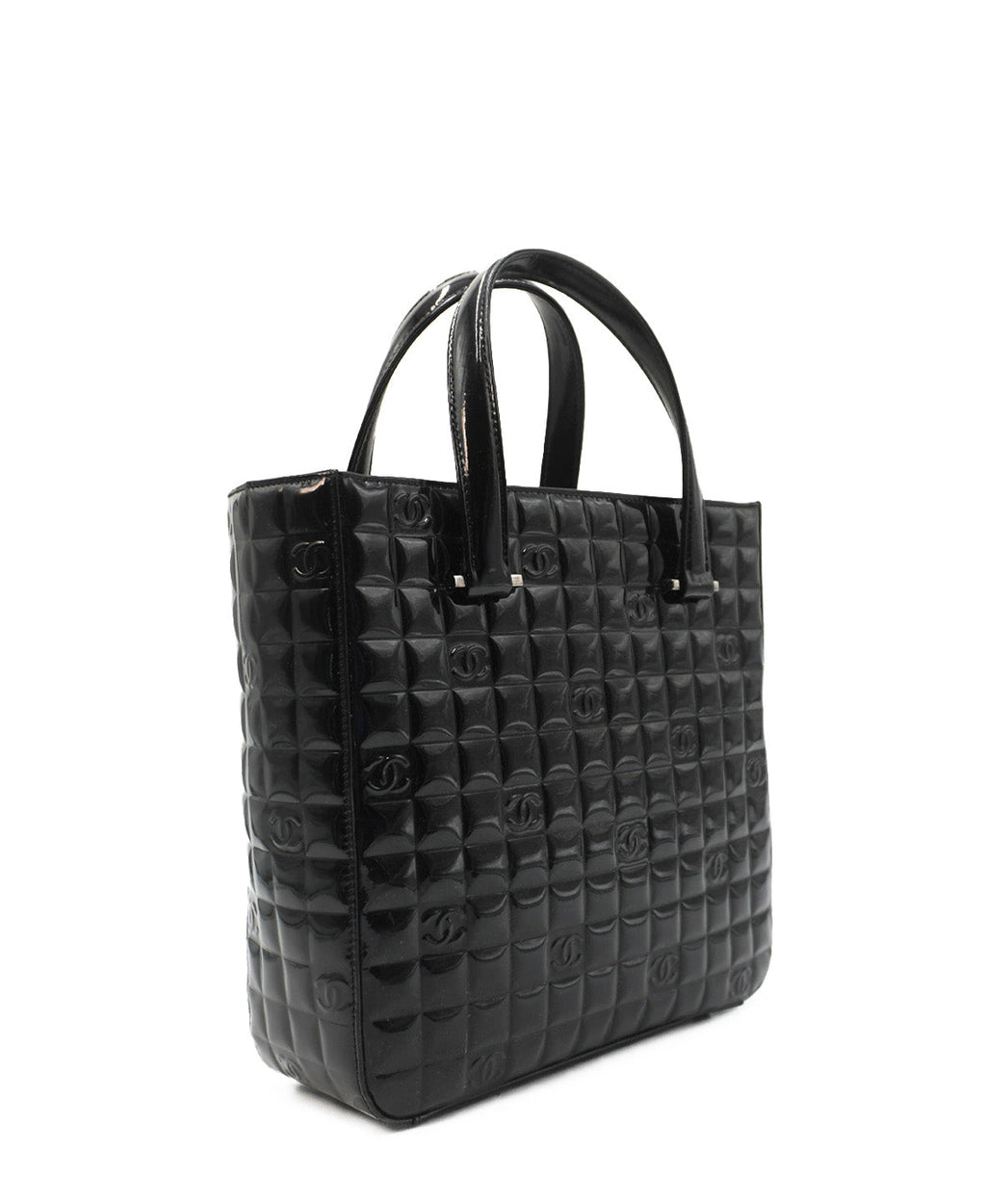 Chocolate Bar Patent Tote Black