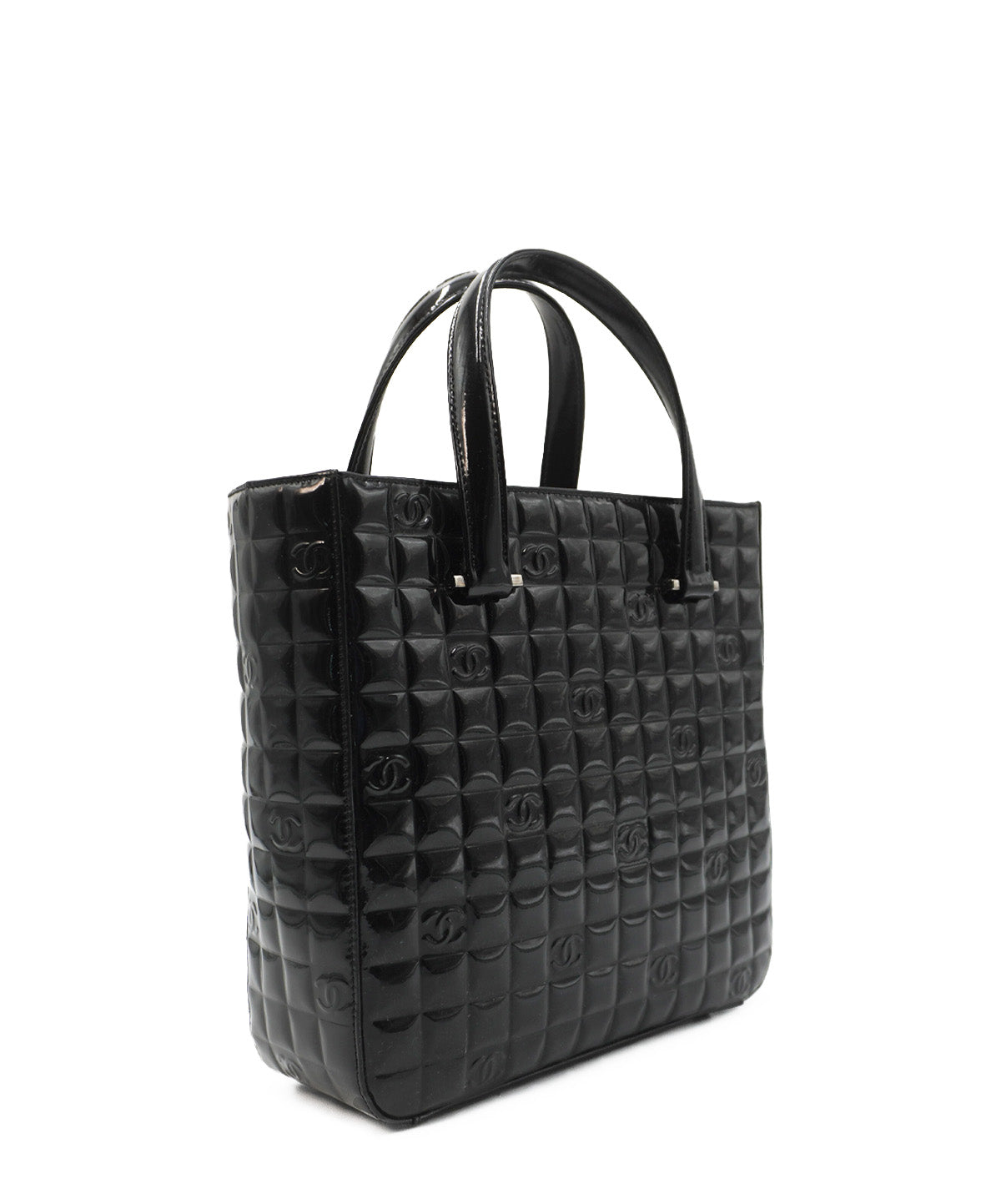 Chocolate Bar Patent Tote Black