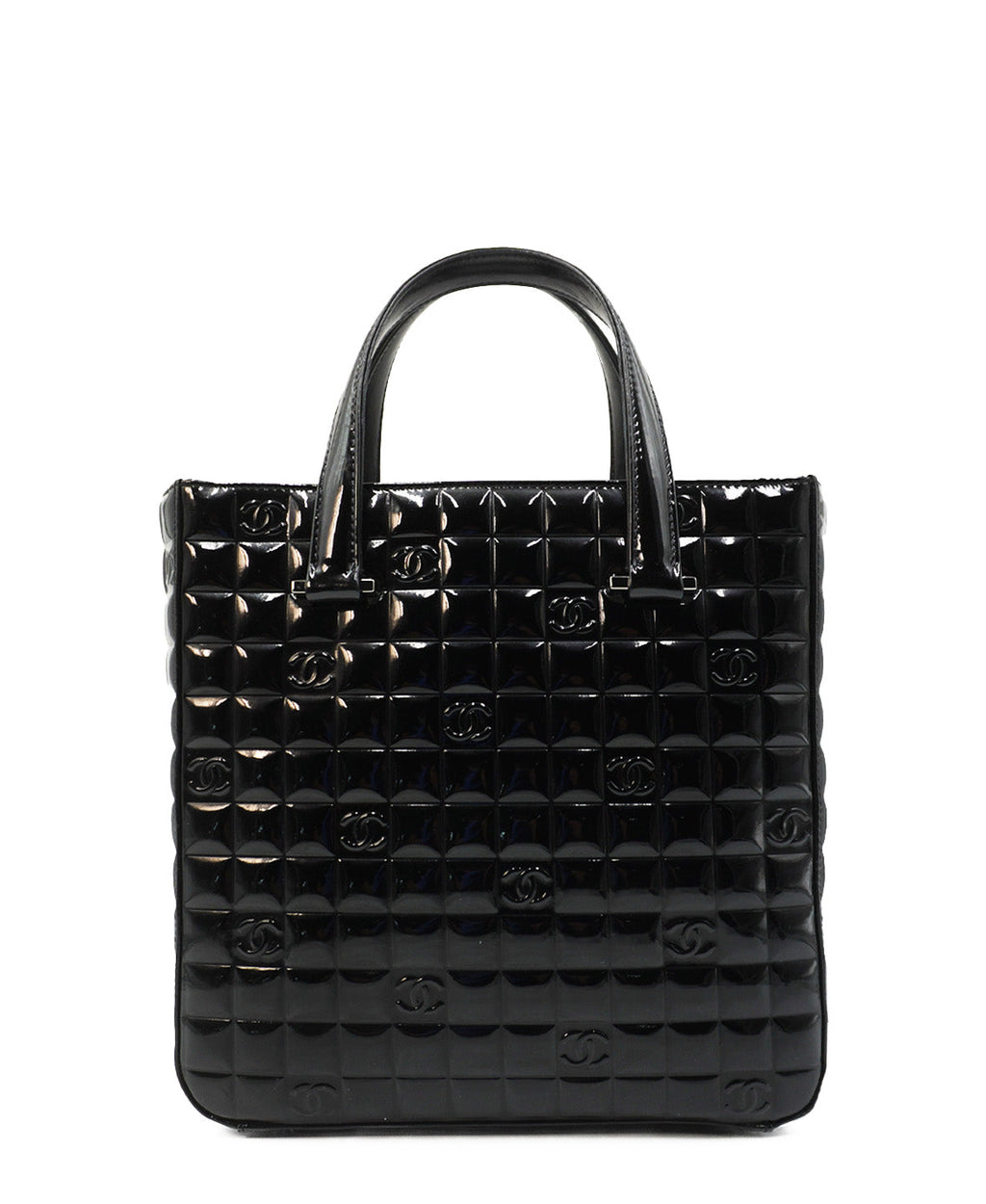 Chocolate Bar Patent Tote Black