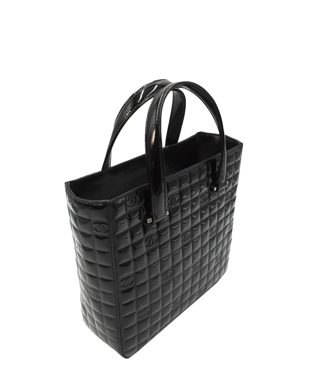 Chocolate Bar Patent Tote Black