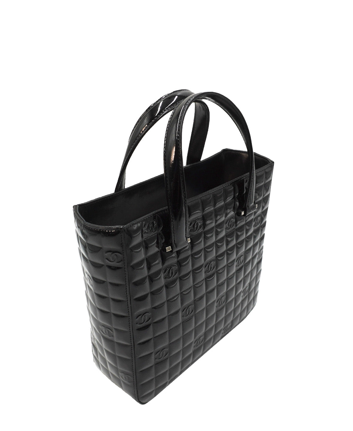 Chocolate Bar Patent Tote Black