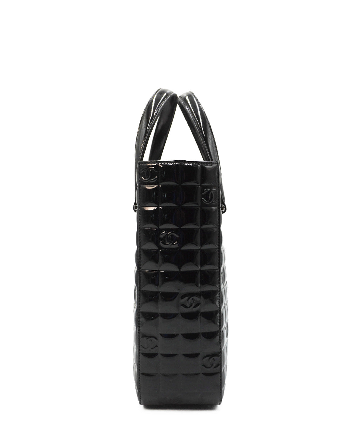 Chocolate Bar Patent Tote Black