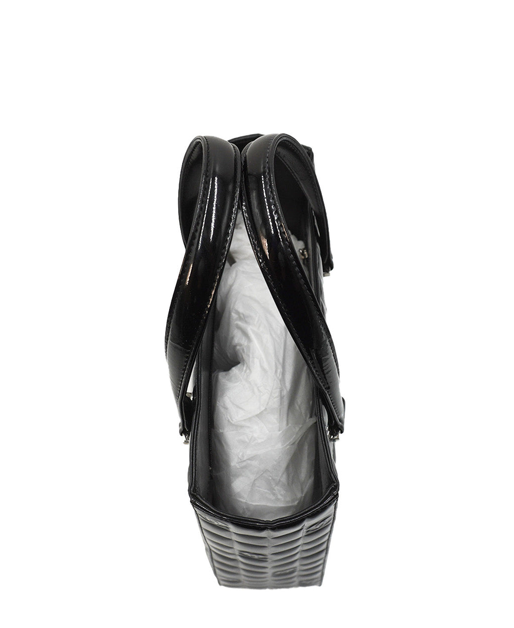 Chocolate Bar Patent Tote Black