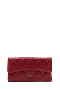 Classic Interlocking CC Logo Trifold Wallet Red