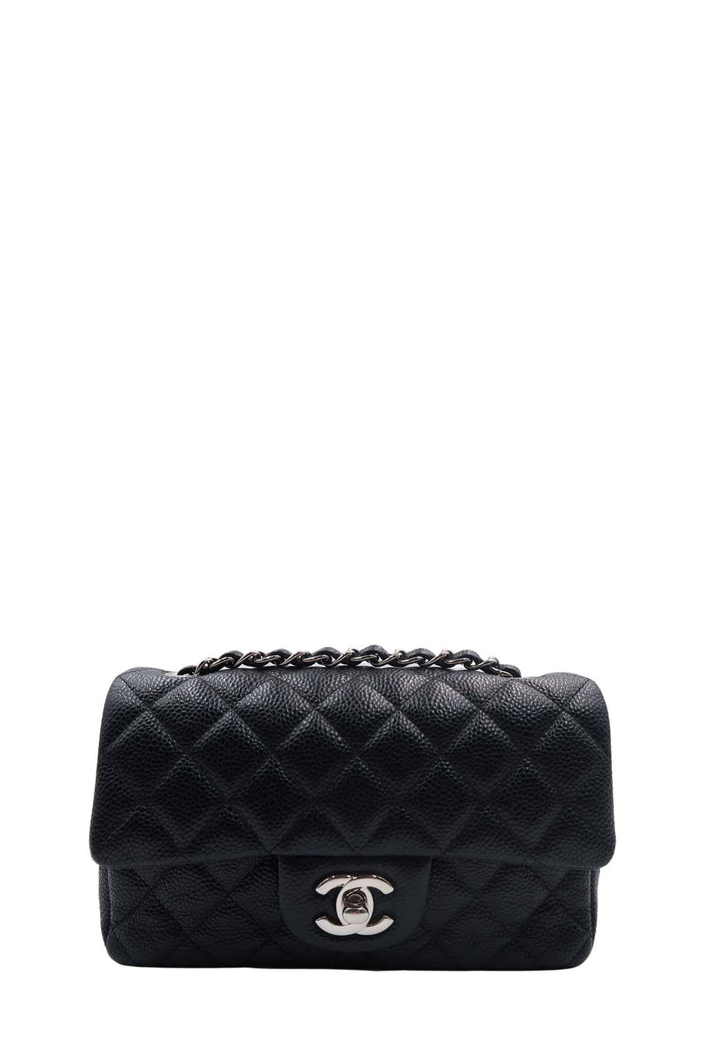 Classic Quilted Mini Rectangular Flap Bag Black