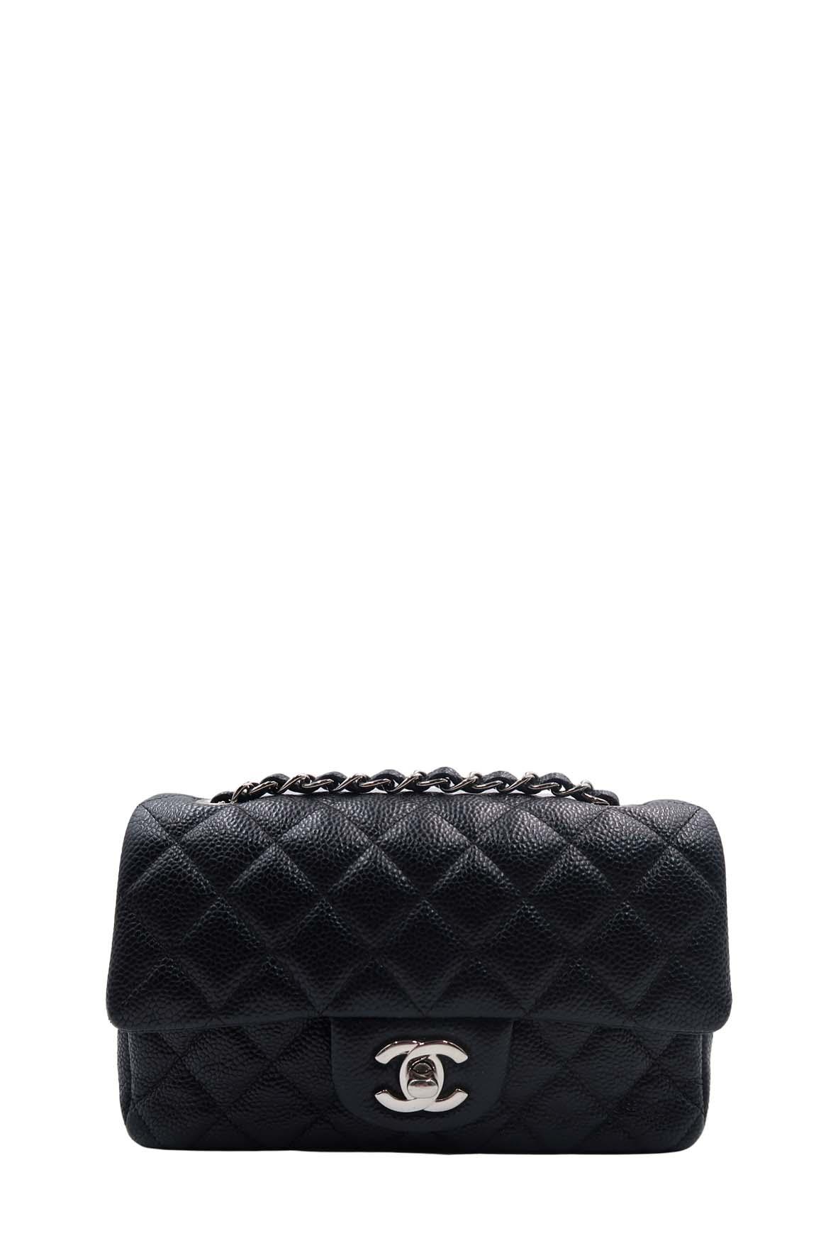 Classic Quilted Mini Rectangular Flap Bag Black