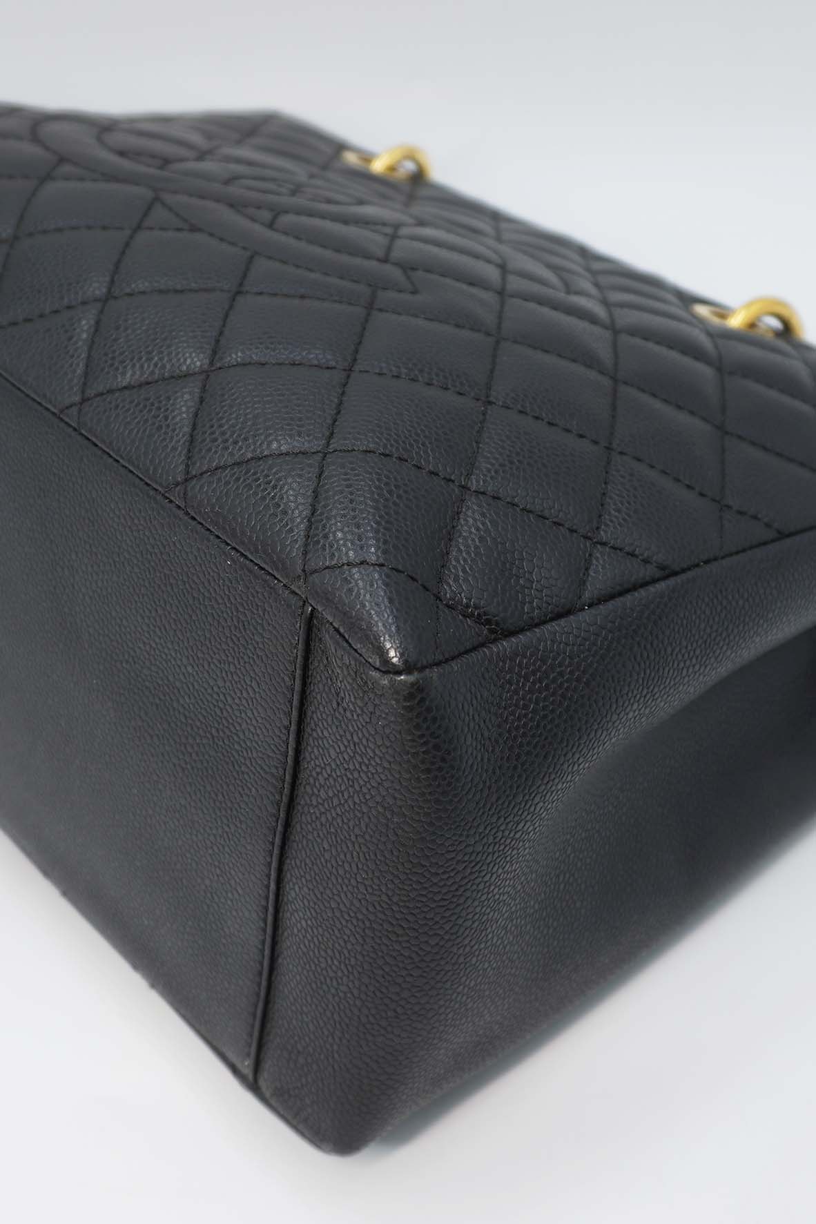 Grand Shopping Tote Quilted Caviar Leather GHW Black
