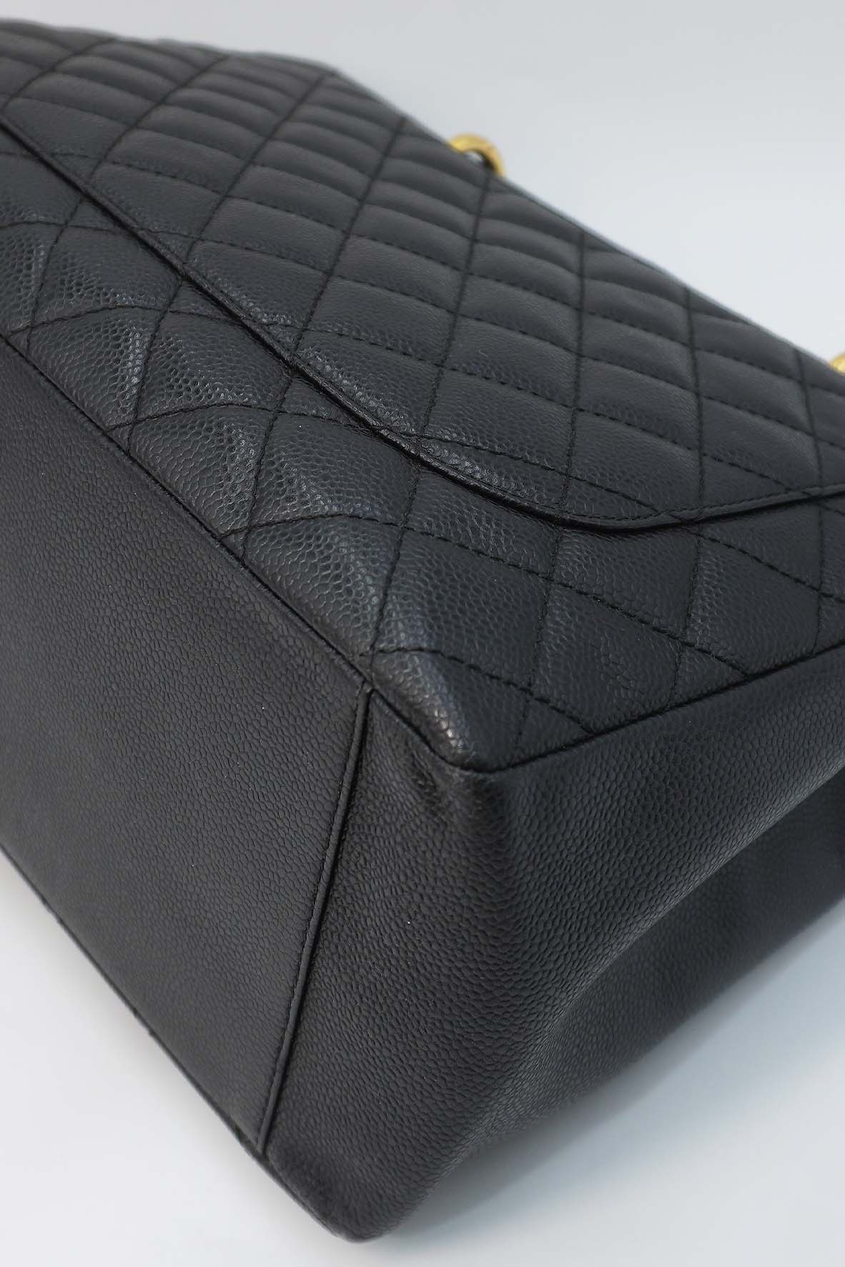 Grand Shopping Tote Quilted Caviar Leather GHW Black