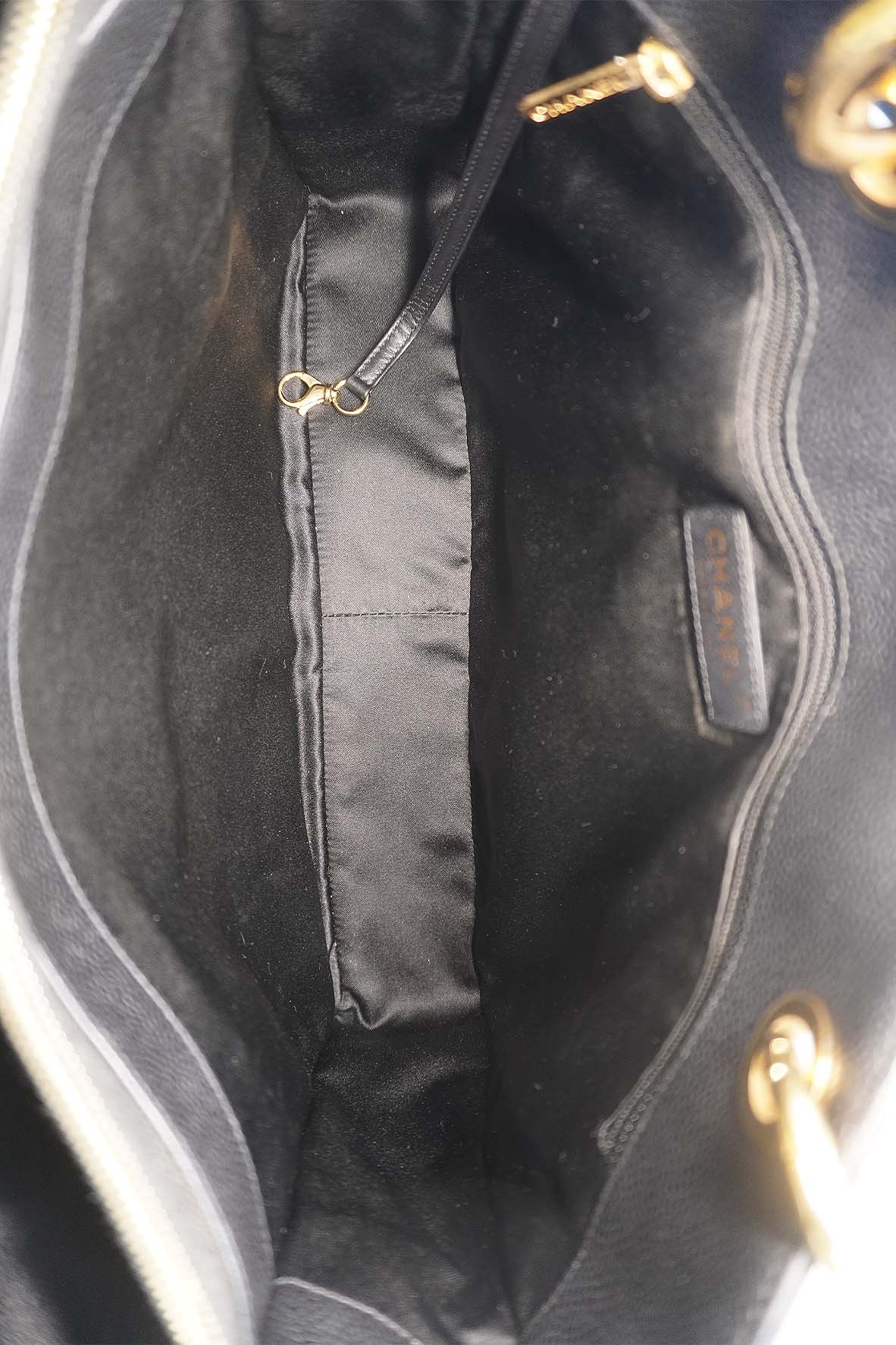 Grand Shopping Tote Quilted Caviar Leather GHW Black