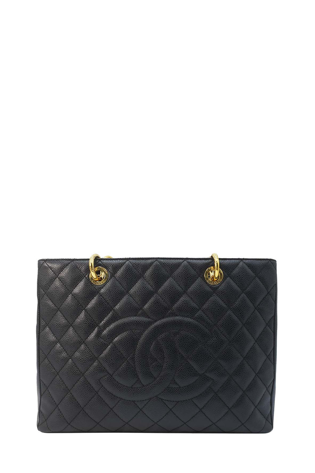 Grand Shopping Tote Quilted Caviar Leather GHW Black