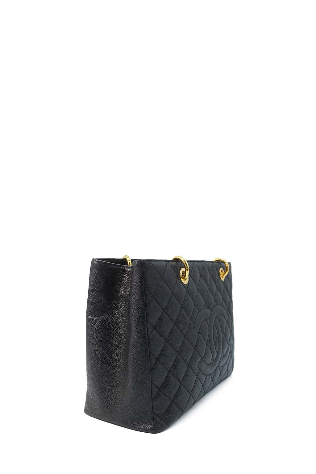 Grand Shopping Tote Quilted Caviar Leather GHW Black