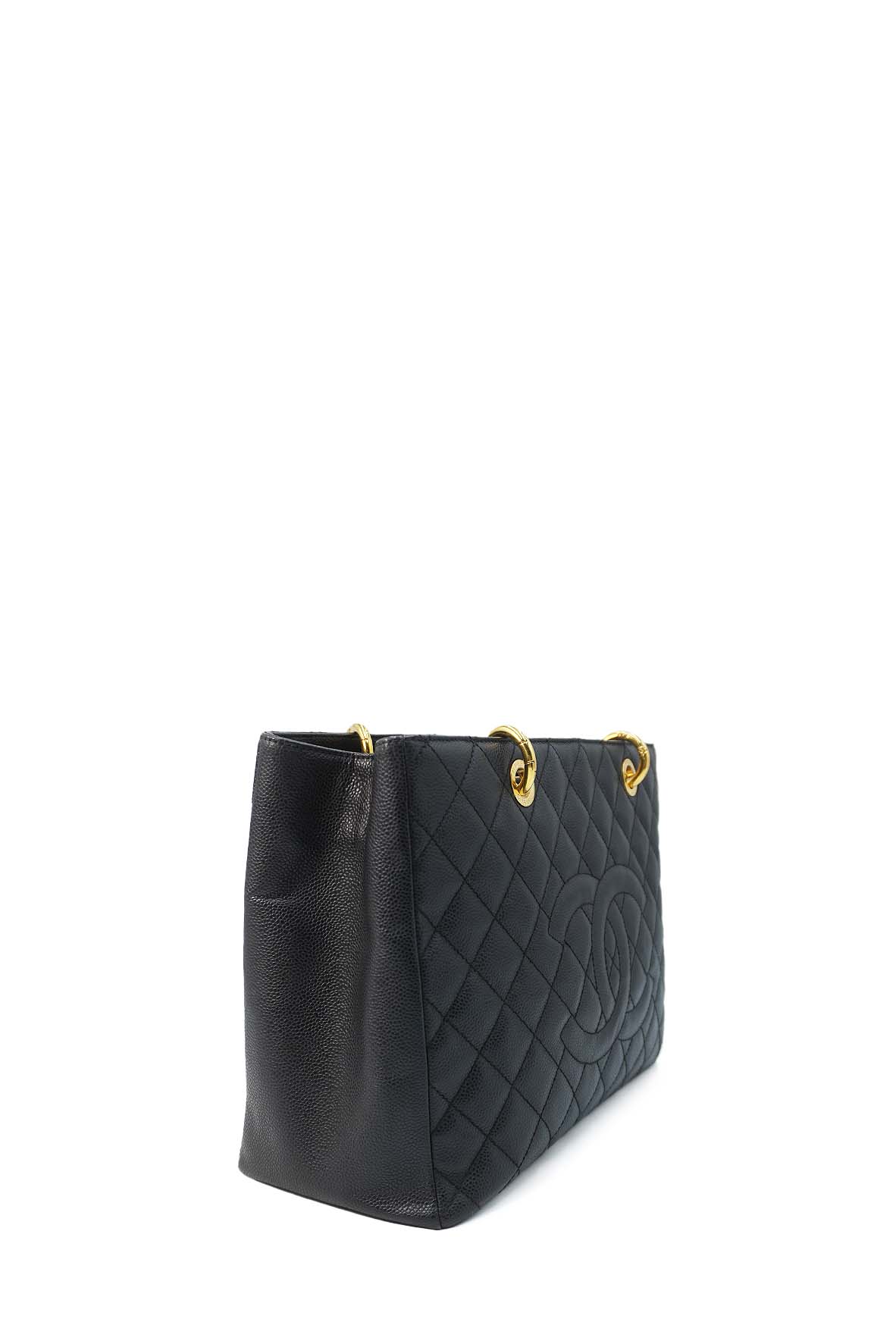 Grand Shopping Tote Quilted Caviar Leather GHW Black