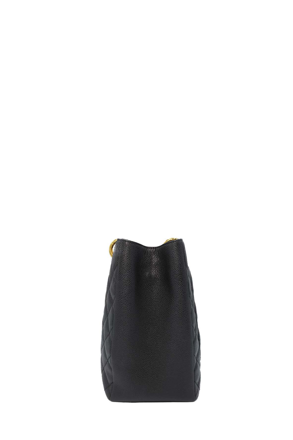 Grand Shopping Tote Quilted Caviar Leather GHW Black