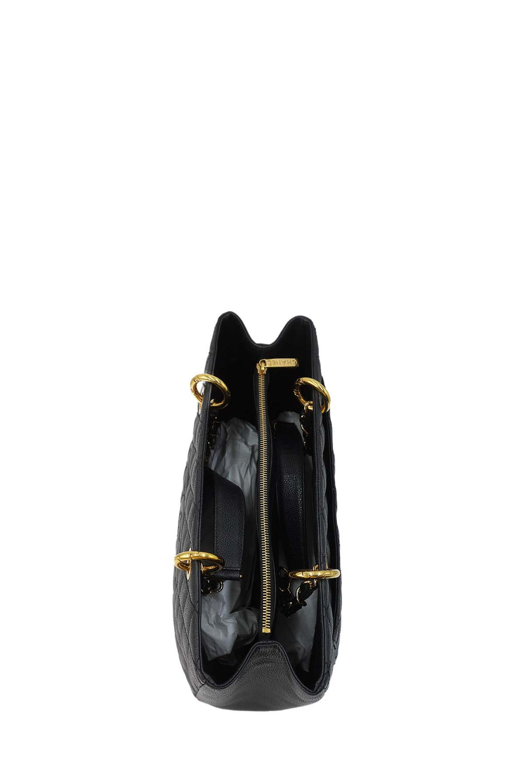 Grand Shopping Tote Quilted Caviar Leather GHW Black