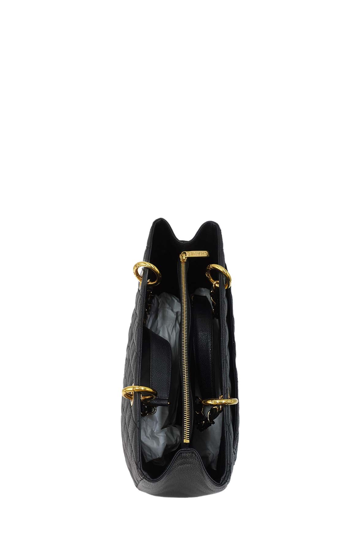 Grand Shopping Tote Quilted Caviar Leather GHW Black