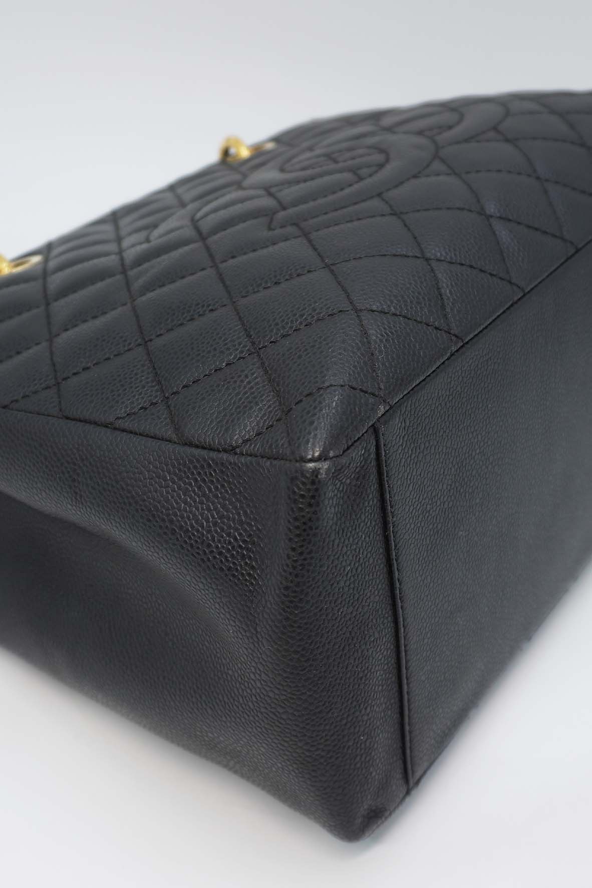 Grand Shopping Tote Quilted Caviar Leather GHW Black