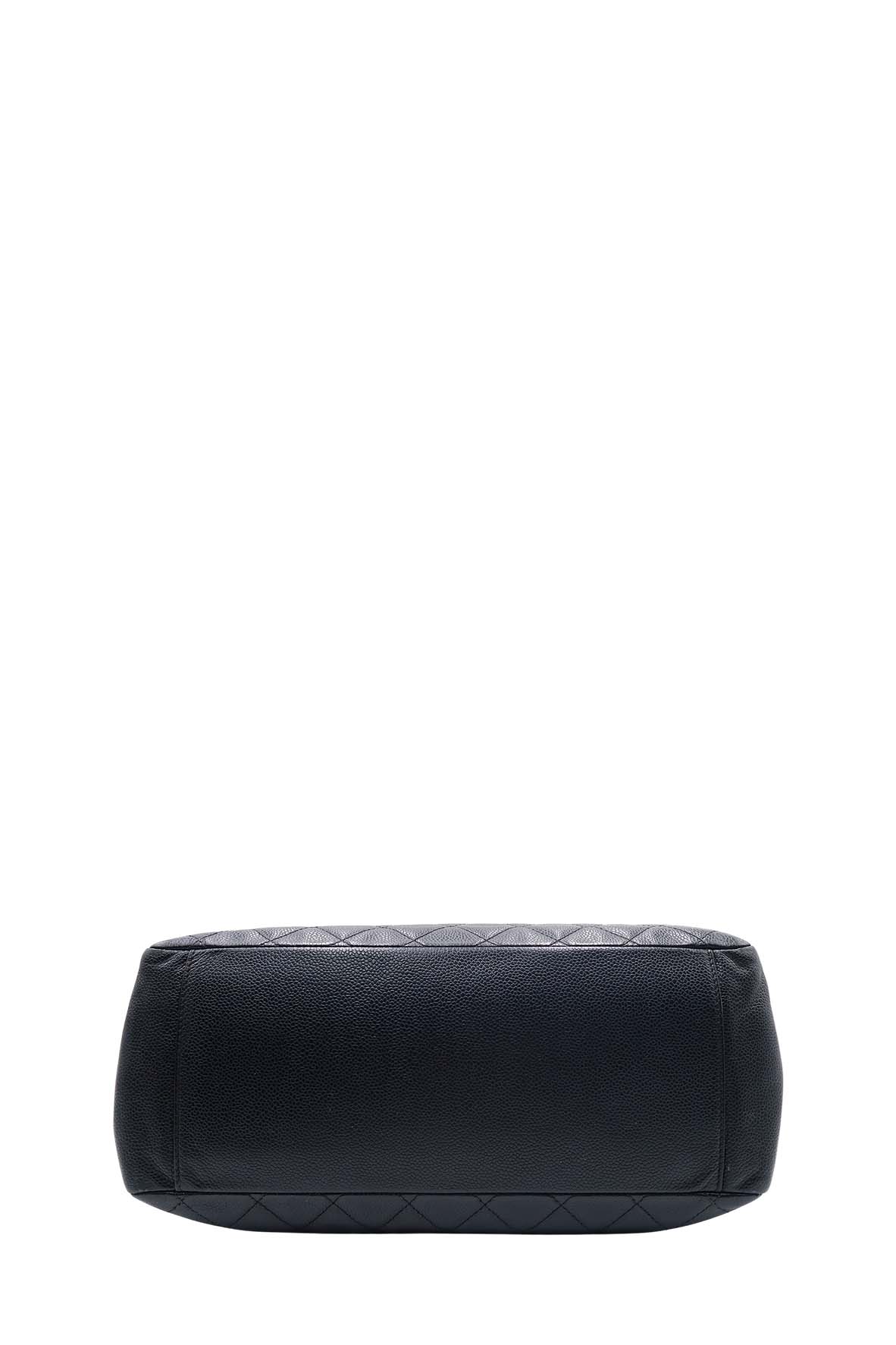 Grand Shopping Tote with Gold Hardware Black