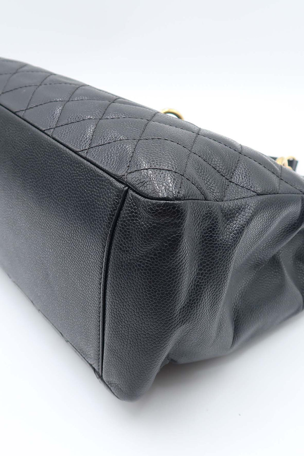 Grand Shopping Tote with Gold Hardware Black