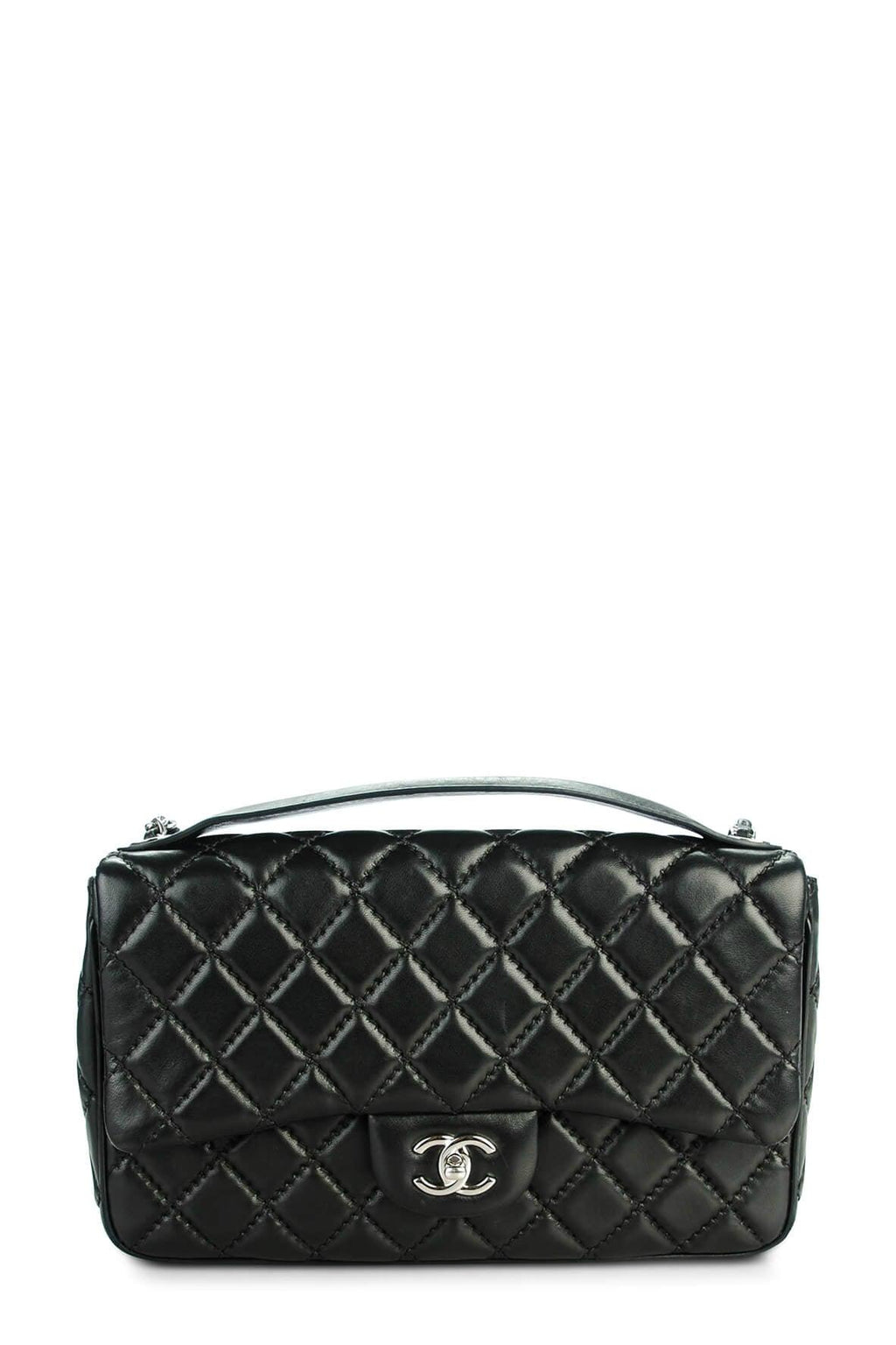Jumbo Easy Carry Flap Bag Black