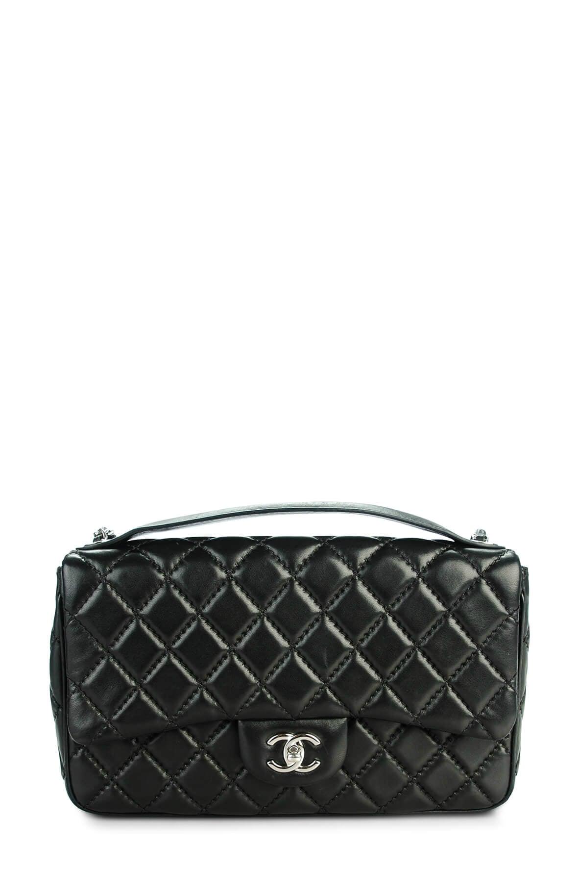 Jumbo Easy Carry Flap Bag Black