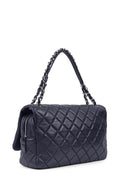 Jumbo Lambskin Easy Flap Navy with Silver Hardware