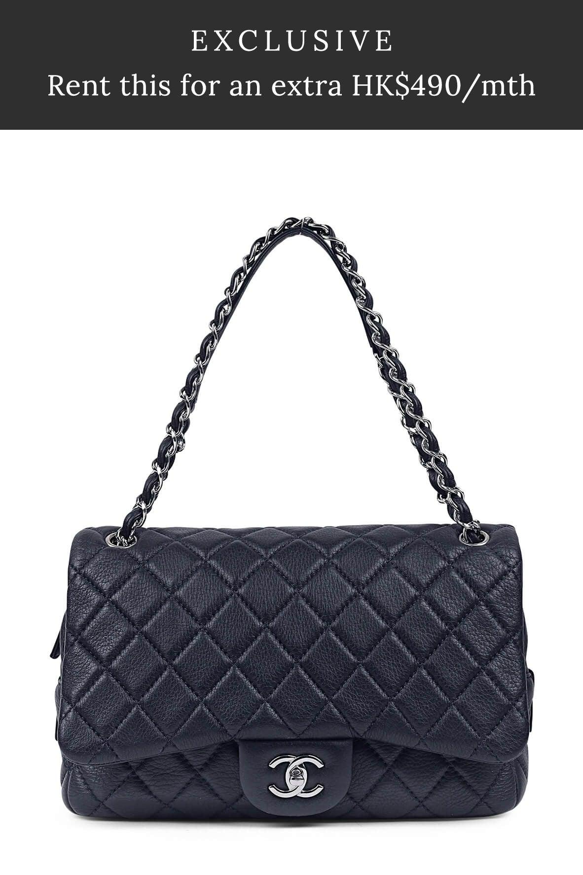 Jumbo Lambskin Easy Flap Navy with Silver Hardware