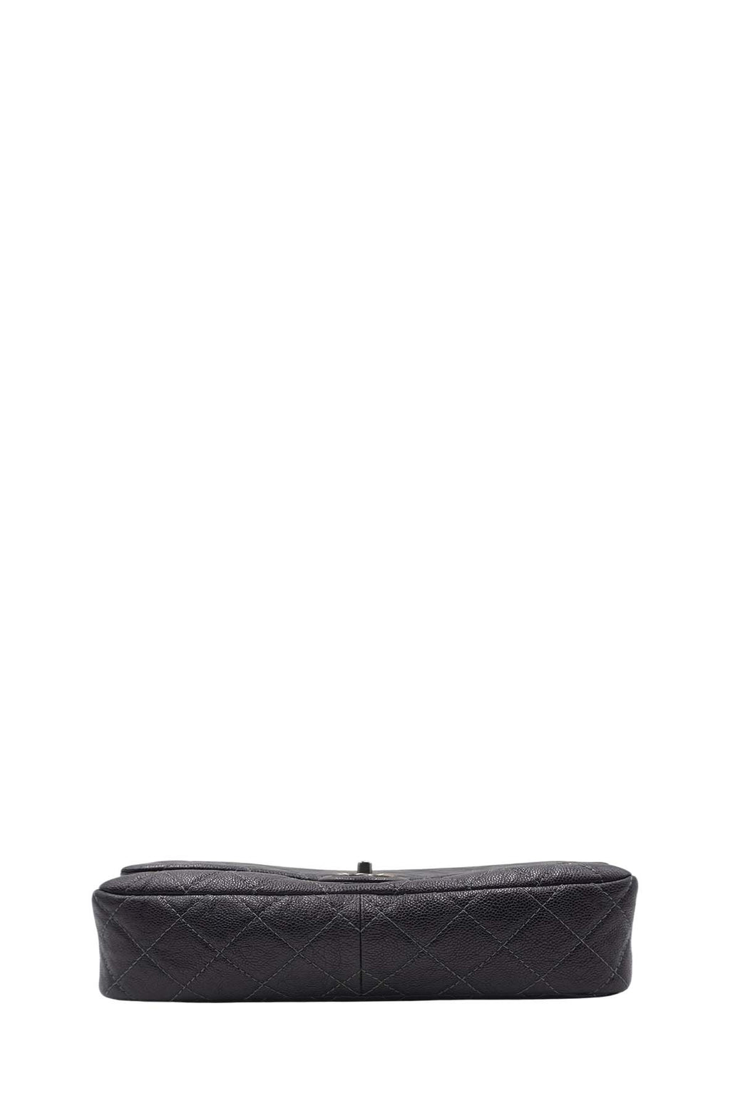 Jumbo Quilted Caviar Easy Flap Bag Metallic Grey