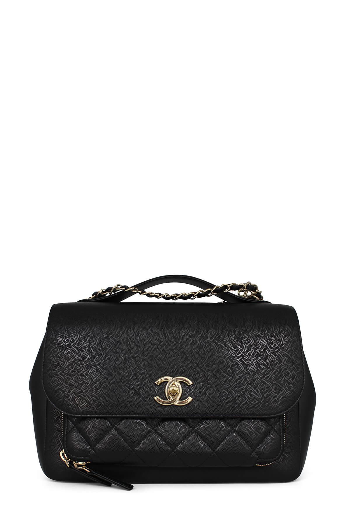 Large Business Affinity Flap Bag Black