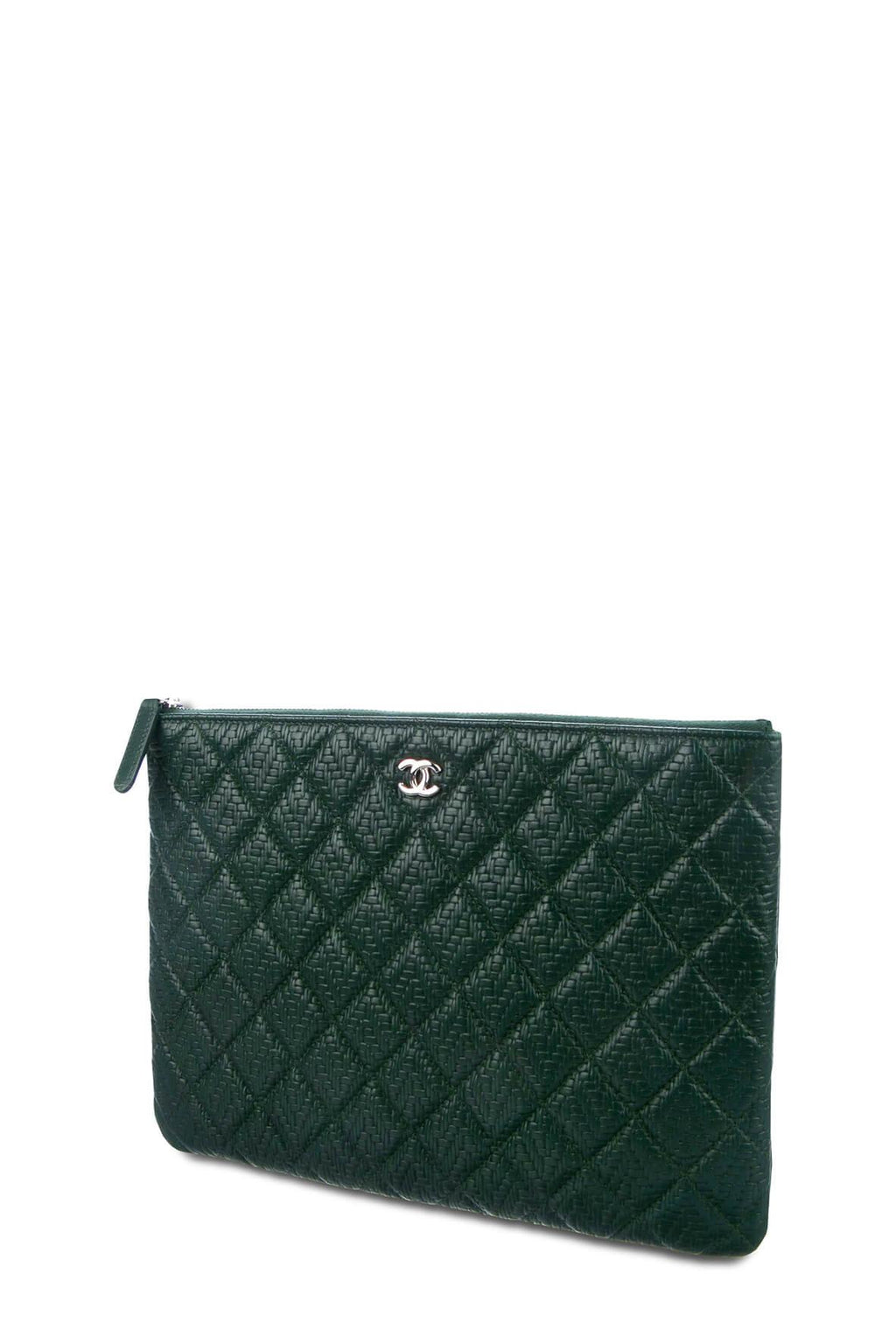 Medium Quilted O Case Clutch Evergreen