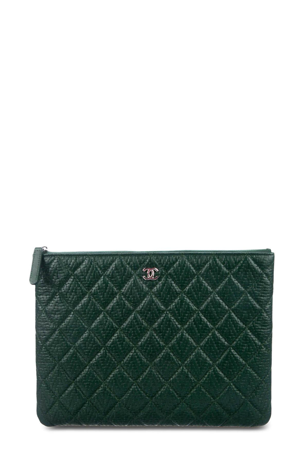 Medium Quilted O Case Clutch Evergreen