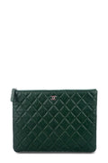 Medium Quilted O Case Clutch Evergreen