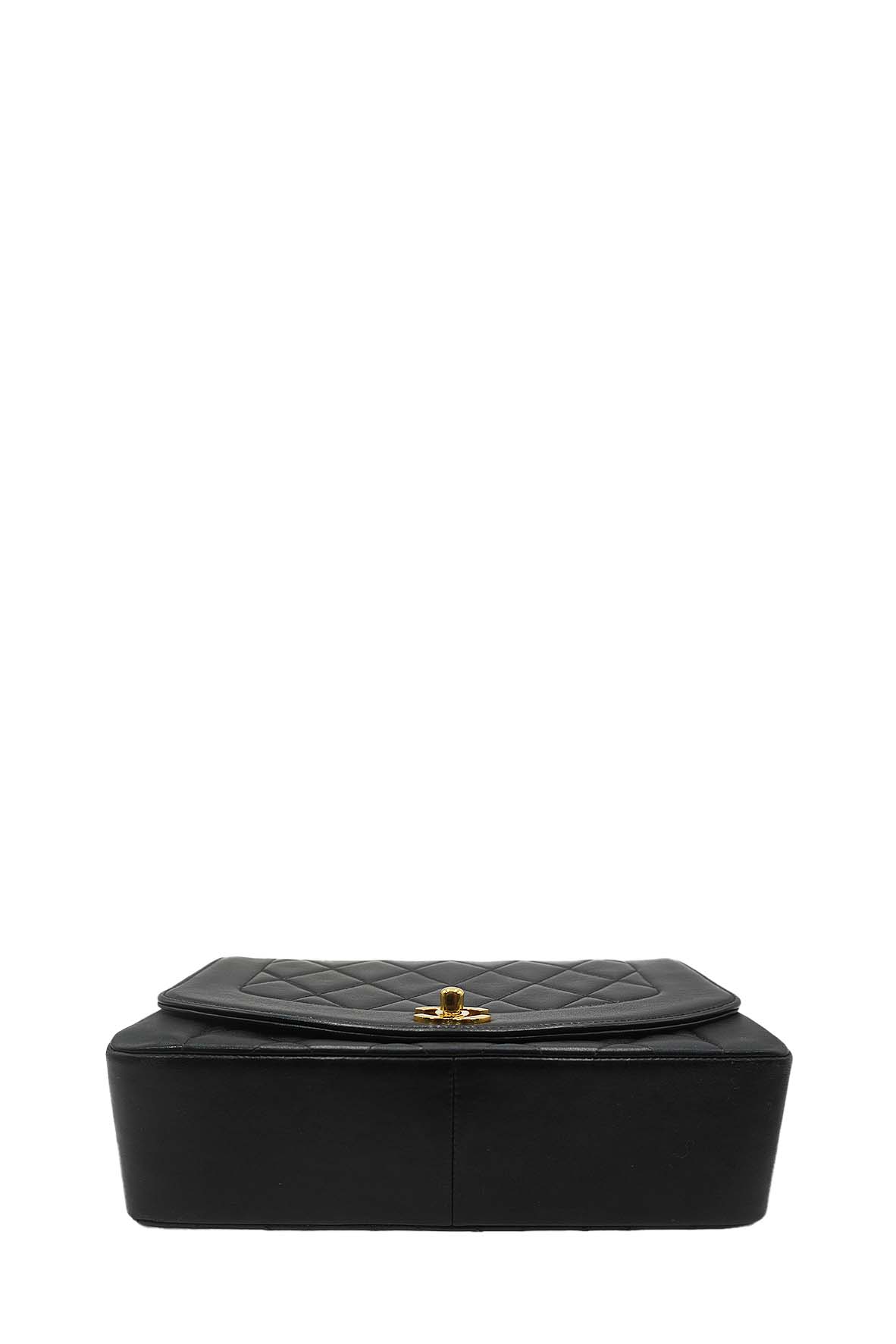 Medium Diana Flap Bag Lambskin Black