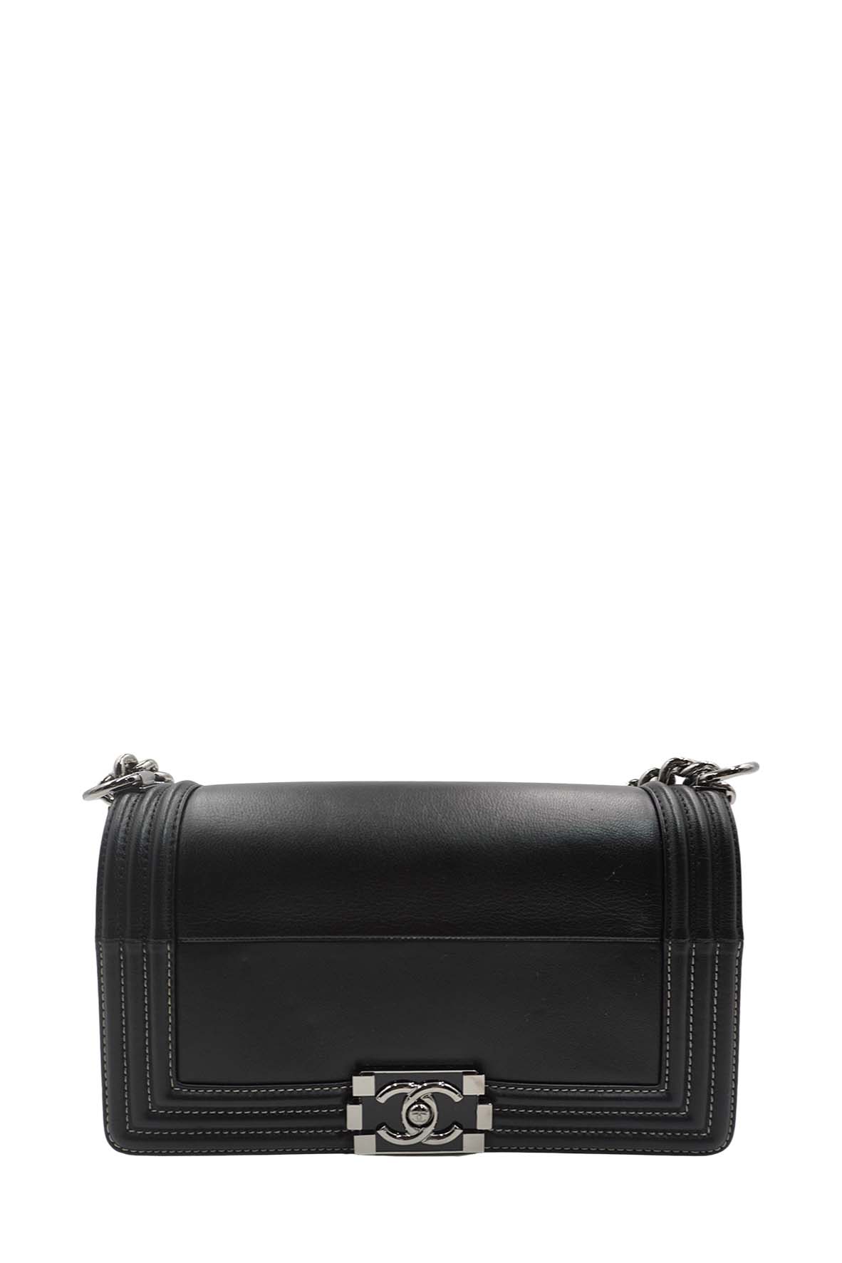 Medium Original Clasp Boy Bag Black