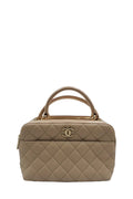 Medium Quilted Trendy CC Bowling Bag Beige